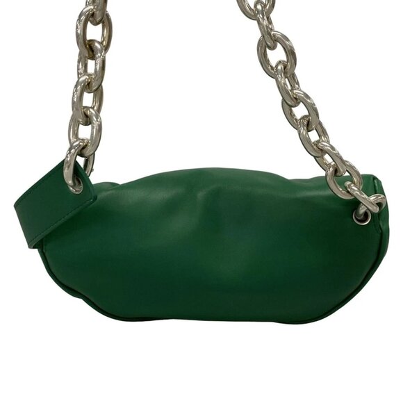 BOTTEGA VENETA The Chain Pouch - Green Leather Shoulder Bag 721-071125 - Picture 2 of 14